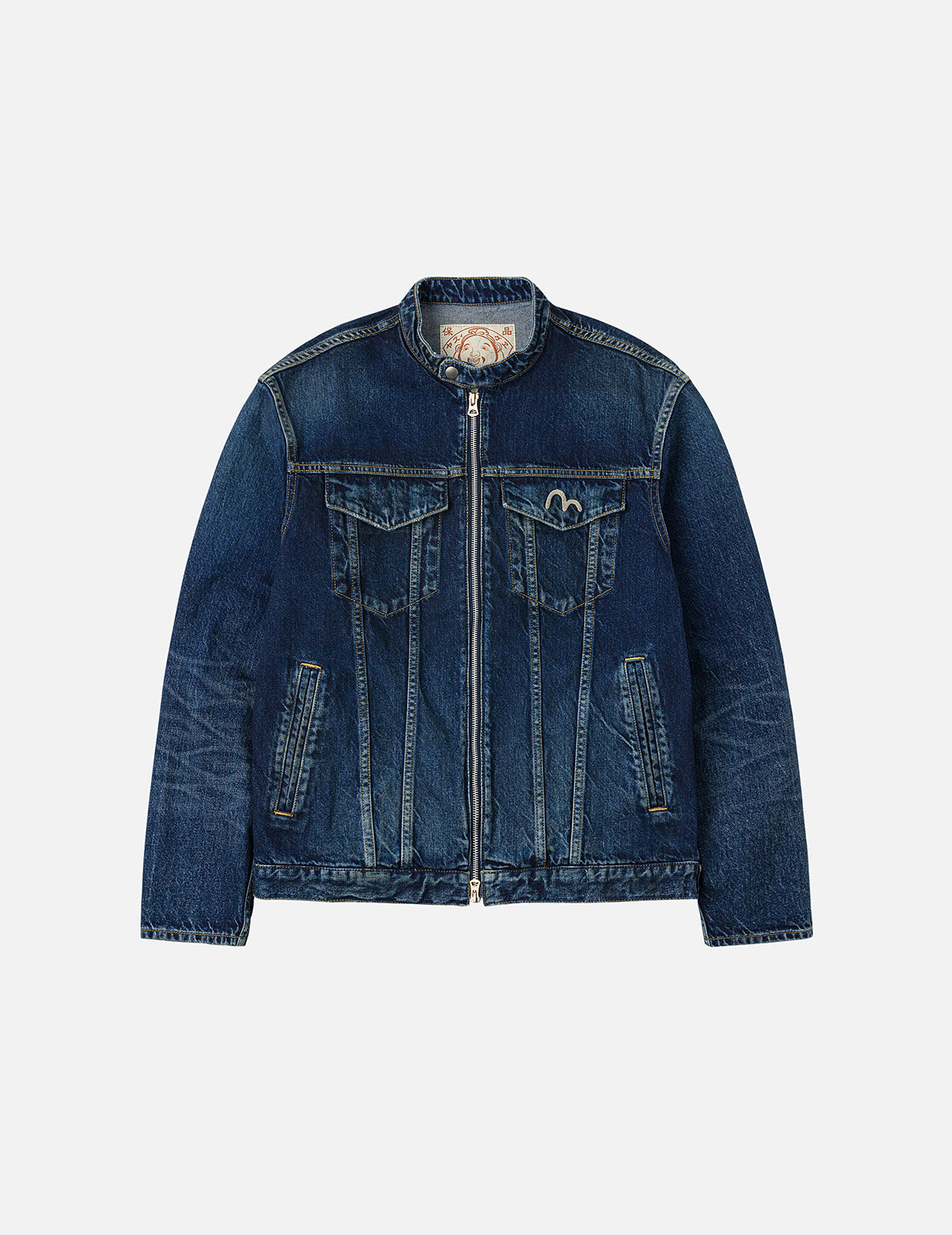 Seagull Embroidery Regular Fit Denim Rider Jacket